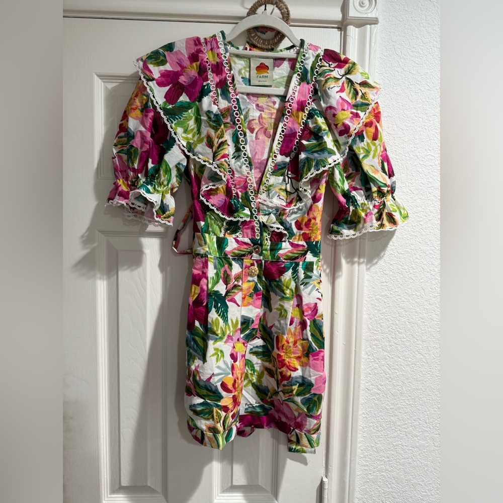 FARM Rio Multicolor Floral Dress with Ruffles - Picture 4 of 4